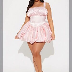 Elegant Pink Satin Mini Dress